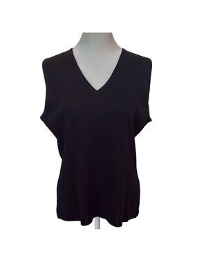 Exclusively Misook Size M black v neck sleeveless top. Closet staple neutral